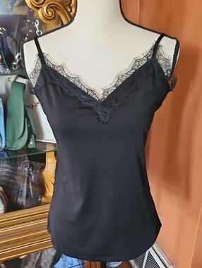 Rosemunde Women's Black Lace-Trim Camisole